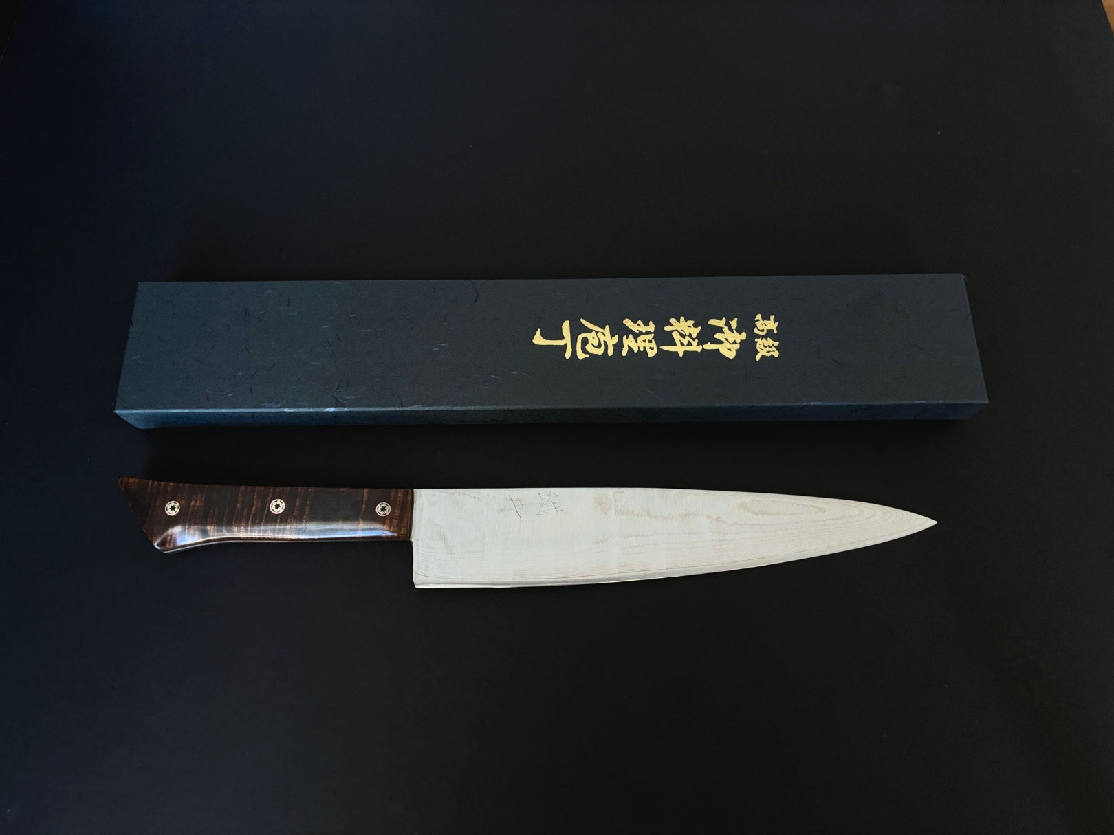 Chef Knife 250mm - Tesshu ZA-18 Damascus Stainless Steel Blade