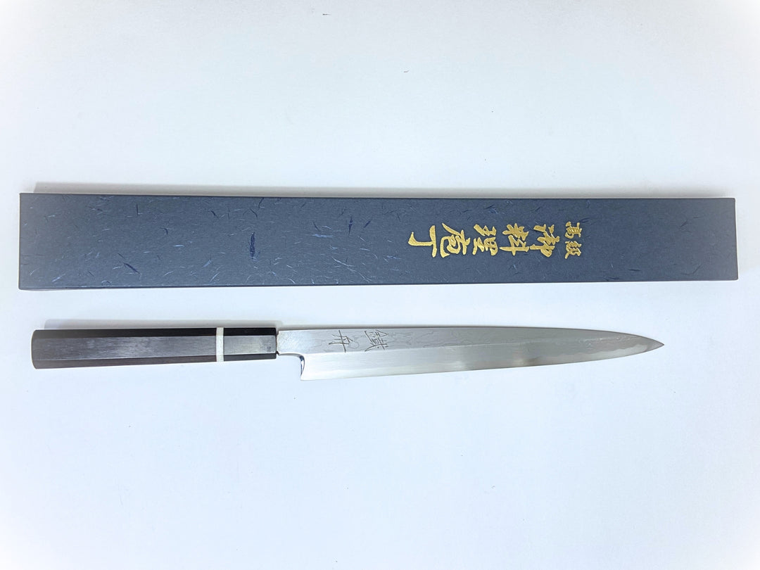 TESSHU Yanagiba Damascus 270mm Blue I steel blade Knife With